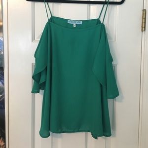 Green, off the shoulder top